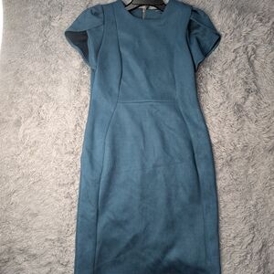 Calvin Klein  Suede Teal Midi Dress